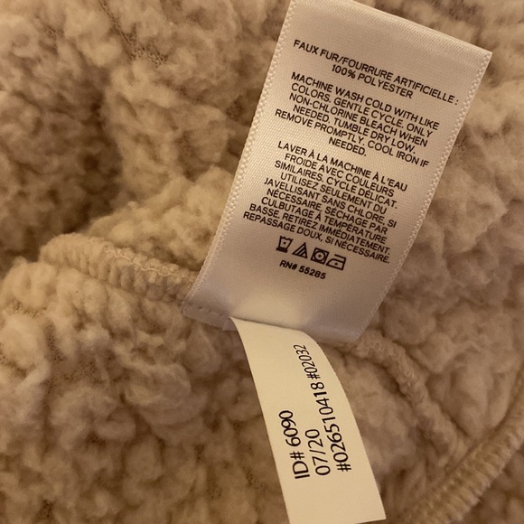 Express Factory Cozy Cropped Cream Sherpa Sweater Pullover Sweatshirt Top XS - Picture 7 of 7